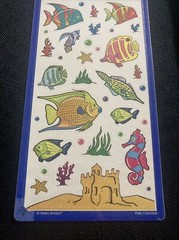 Vtg Mello Smello Fish Stickers Aquarium Unscented Seahorse Sand Castle Coral