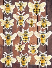 Bees Vinyl Die Cut Stickers Set Scrapbooking Laptop Waterbottle