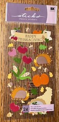 Sticko Vellum Happy Thanksgiving Turkey Apples Corn Harvest Leafs Acorn Stickers