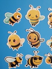 STICKERS x 10 Honey Bee Apiculture Beehive Cartoon Large Vinyl Sticker B12A