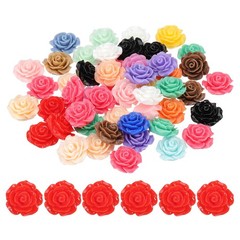 20mm Rose Flower Resin Cabochon, 50 Pcs Mini Rose Flower Resin, Mixed Colors