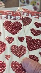 Vintage Stickers Hearts Valentine Sparkle Paper Magic Group New In Pack 1 Sheet