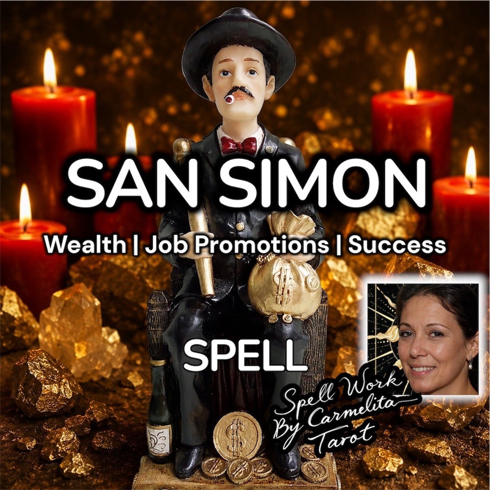 San Simon Wealth Job Promotion Success Money Spell With Physical Sigil Sticker