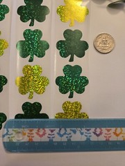 16 Sparkle Shamrock Stickers/St Patrick’s Day Stickers/St Patrick’s Day Favors