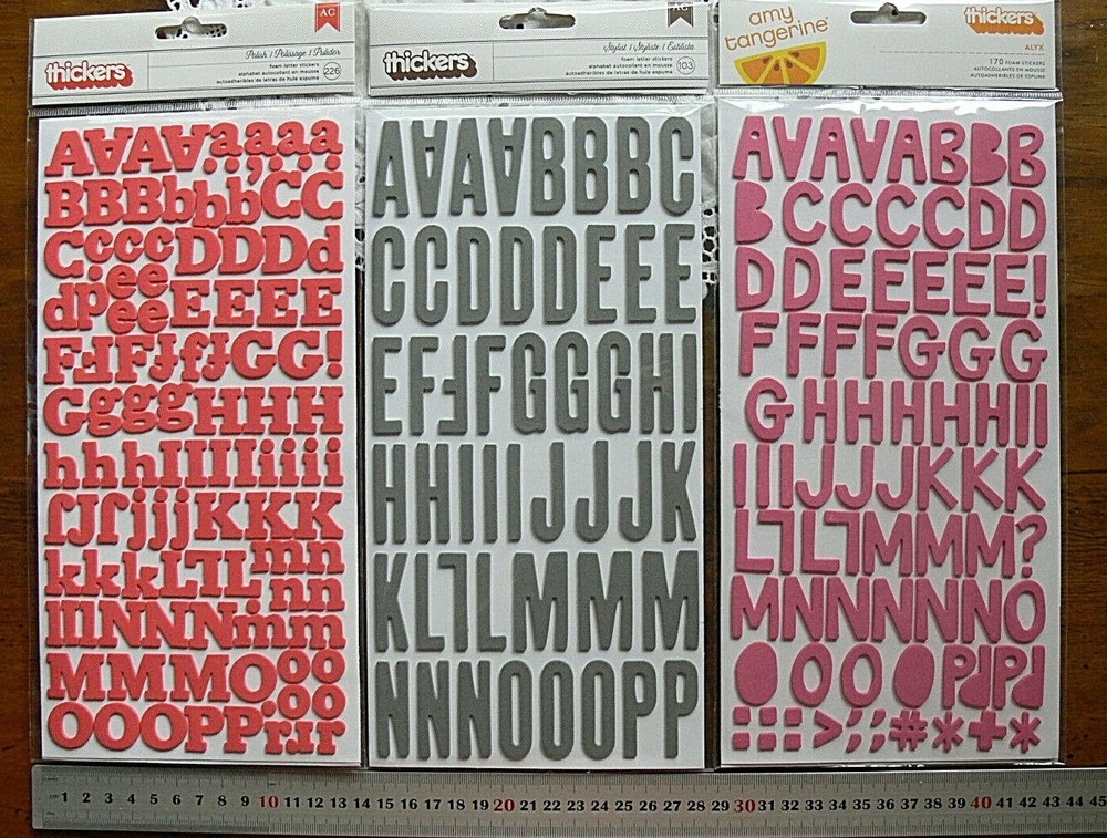 FOAM Thicker Stickers CORAL GREY PINK 3 Styles Varied Size 15-40mm AC L1R
