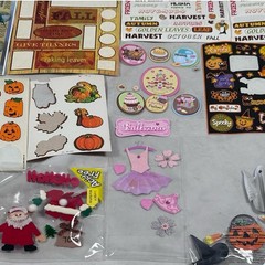 Mixed Scrapbooking Sticker Lot Holiday Halloween Christmas Autumn Marine 20+ Pcs