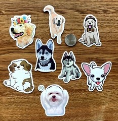 Dog Stickers Puppy & Paw Skateboard Vinyl Laptop Luggage Decal Animals 50pcs