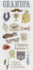 Grandpa Grandfather Hero Fishing Golf Family Memories Paper Studio Stickers