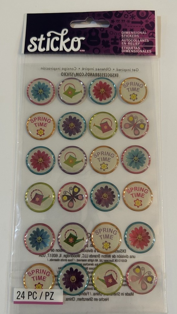 New Sticko SPRING TIME REPEAT Dimensional Stickers FREE SHIP EK Success