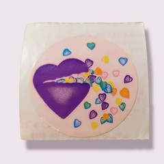 1 VINTAGE 80’S RUSS DAZZLERS II Purple Hearts w/ Mini Hearts STICKER