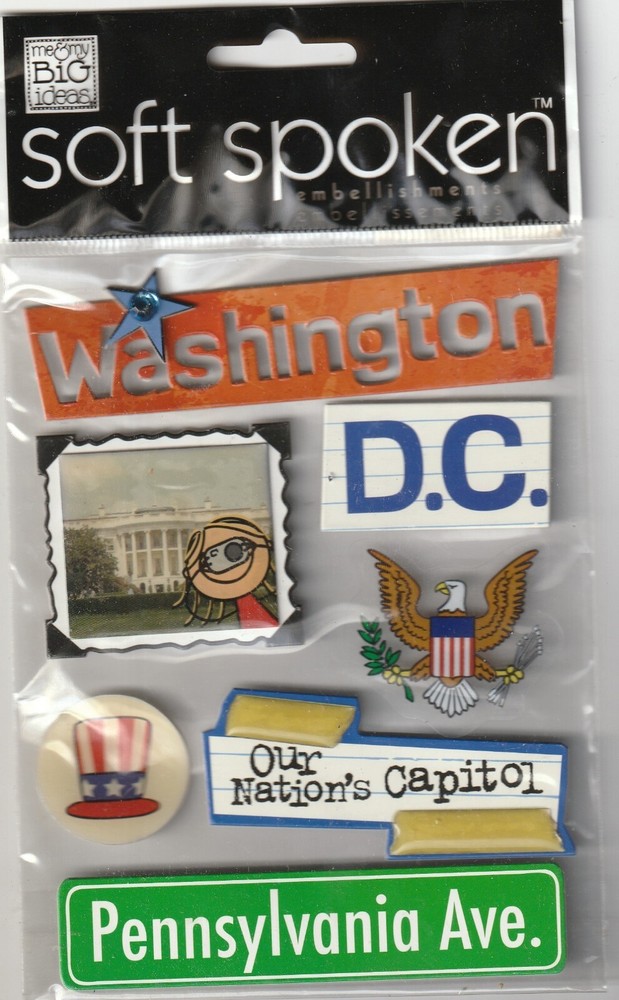 Soft Spoken 3D stickers WASHINGTON DC Trump Theme 95801 Fast FREE Ship!