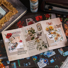 556 Pcs/48 Sheets Scrapbook Flower Stickers, Stickers for Scrapbooking Waterproo