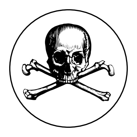 Halloween skull, cross bones, stickers, labels, tags, pirates