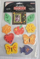 Remember when self adhesive stickers hand stitched die cuts primary colors