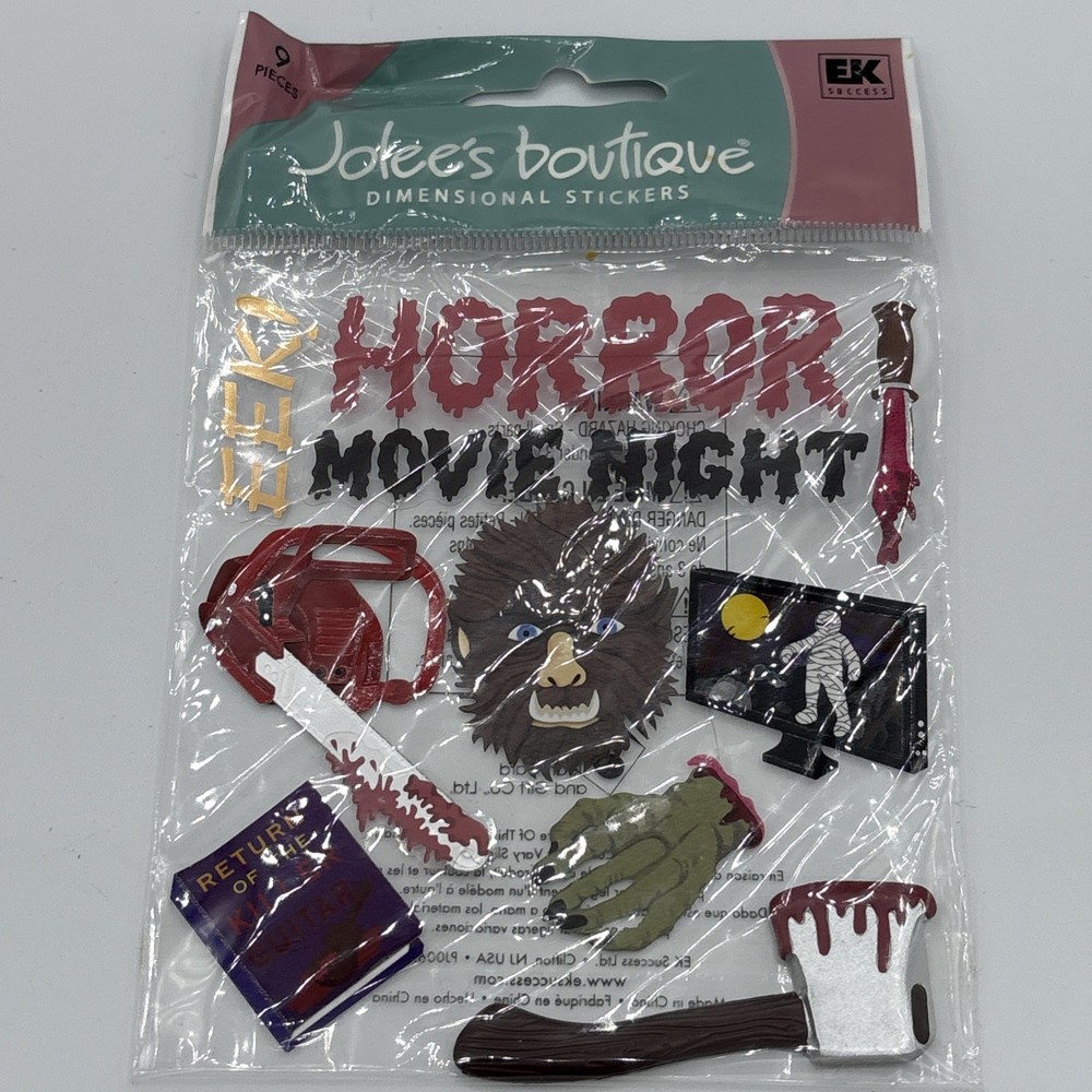 RARE JOLEES HORROR MOVIE NIGHT Knife Axe Chain Saw Blood HALLOWEEN Return Killer