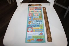 American Traditional Designs Beach Fun Brights Embossed Sticker Collection Swim
