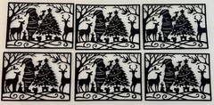 Christmas Die Cuts *St. Nick Christmas Scene * Set of 16 * Black or White