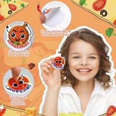 300 Pcs Scratch and Sniff Stickers Pizza Scented Motivational Sticker Assorte…