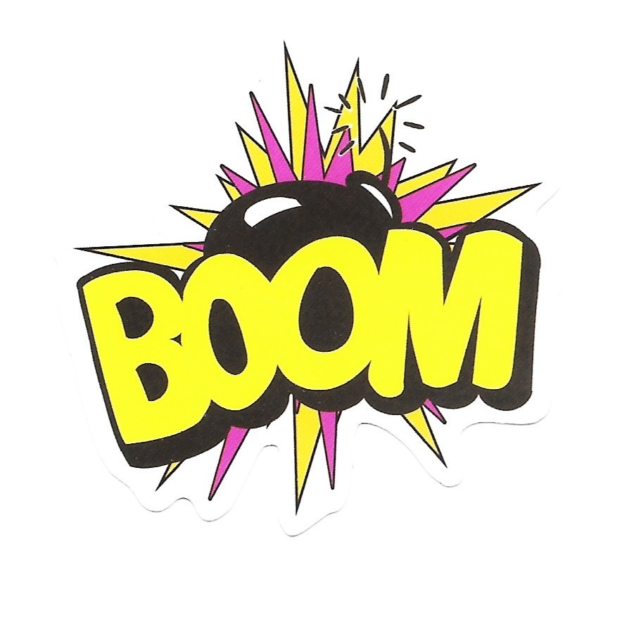 Boom Vinyl Sticker Cartoon Comic Book Bubble Superhero Laptop Car Water Bottle