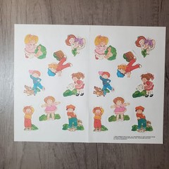 Vintage 1984 Cabbage Patch Kids Gummed Stickers Near/Incomplete Sheets Current