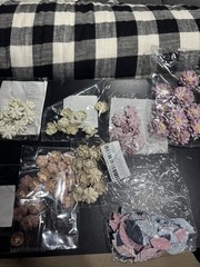 Floral Embellishments, Multicolor, Faux artificial paper/fabric embellishments
