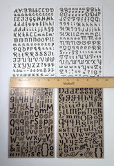 12 Alphabet Fonts Rub On Sheets White Brown Black Letters Scrapbooking Crafts
