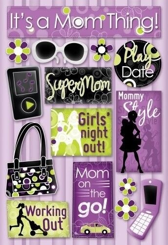 Karen Foster Design Acid and Lignin Free Scrapbooking Sticker Sheet, Mommy Style
