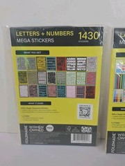 Lot of 3 Foldmade Mega Stickers Labels & Shapes Letters & Numbers Graphics & Art