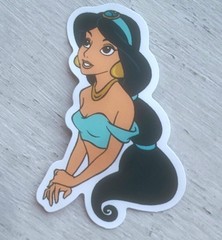 Disney Aladdin Jasmine Looking Up Blue Outfit Pretty Princess Sticker 1 Pc