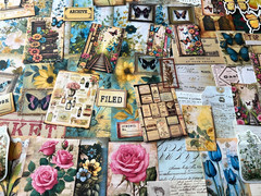 #799 – 20 small pcs – VINTAGE BUTTERFLY FLORAL SCRAPBOOK JUNK JOURNAL KIT / LOT