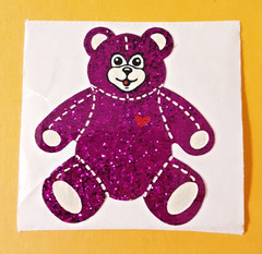 vintage 80’s Personal Expressions sparkly teddy bear sticker module *damaged*