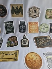 Lot Of Halloween Potion Bottle Label Stickers Journal Collage Apothacary Book