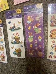 Vintage Forget Me Not Carlton Easter Stickers Sheets Bunny Rabbit Chicks Lot