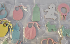 Baby Shower Craft Scrapbook Shapes Lot of 528 (22 pkgs of 24) Colorful Paper