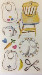 YUMMY BABY Stickers(10pc)Frances Meyer•Highchair•Feeing•Food•Sippy Cup•Bib•Plate