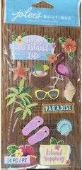 Jolees Living ISLAND LIFE VACATION PARADISE BEACH OCEAN SUMMER Scrapbook Sticker