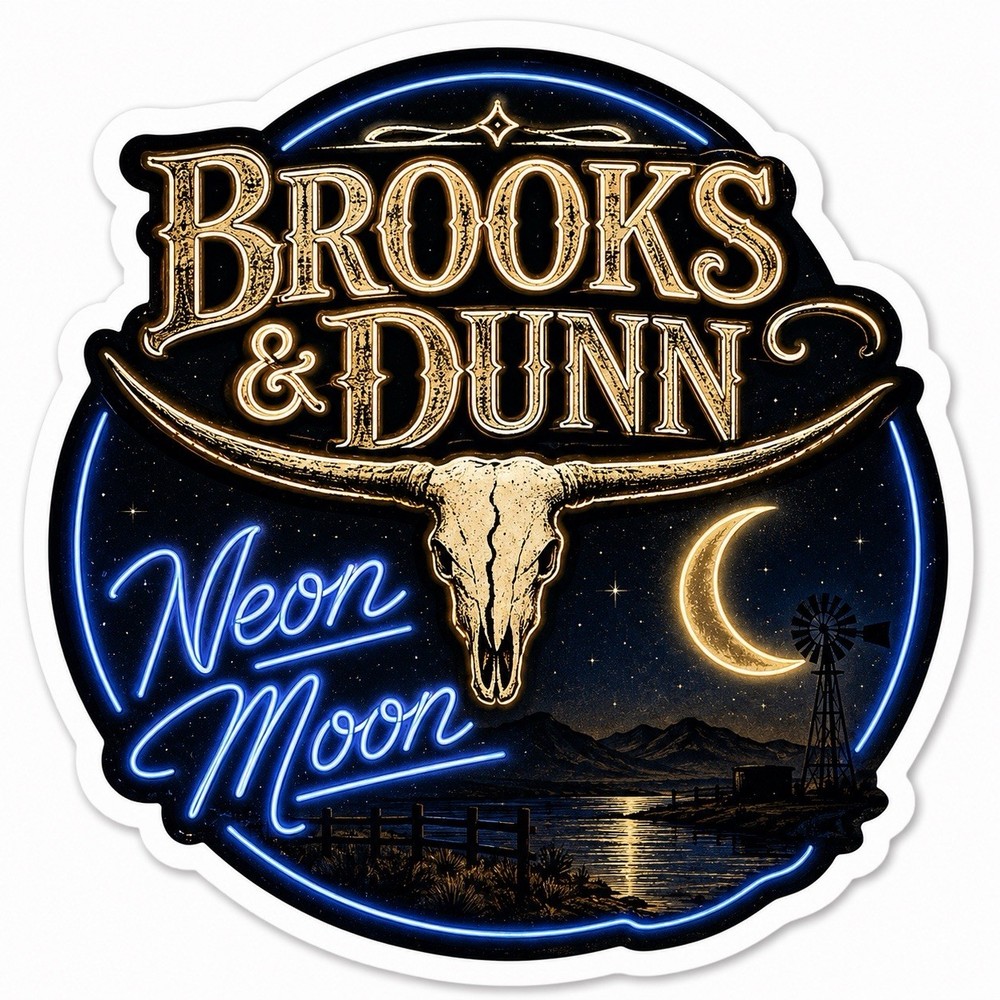 Brooks & Dunn Neon Moon Sticker/Country/Country Music/Style 1