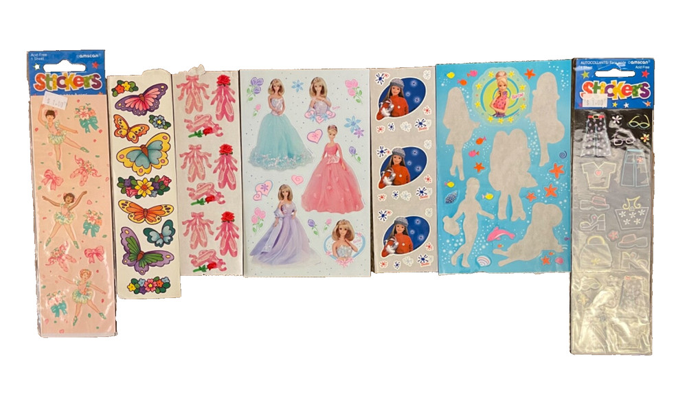 Vintage Sandylion Stickers Mattel Barbie Dance Ballet Butterfly Lot Early 2000s