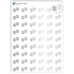 Paw Pet Planner Stickers / 54 Gold Foil (1/2”) / Dog Cat Care Medication Gr…