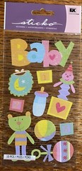 Sticko BABY Girl Boy Toys Jack In The Box Ball Bear Bib Bottle Scrapbook Sticker