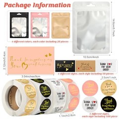 2280 Pcs Cards and Stickers Small Business Packaging Thank You Classic Color