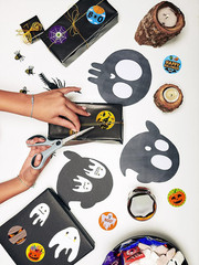 1000 Pcs Halloween Roll Stickers for Kids Teens, Pumpkin Bats Spiders Witch Web