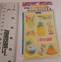 Vintage 1980’s Vinyl Stick-ons With Smell Pinapple Iagami Japan Stickers Sealed
