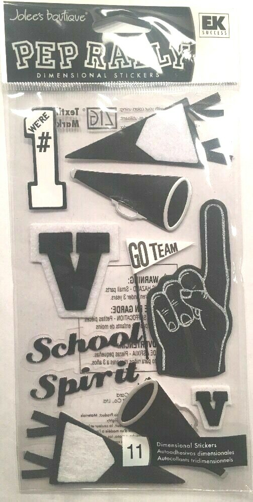 School Spirit Cheer Fan Megaphone Team Black Pennant Pep Rally Jolee’s Stickers