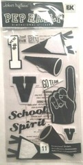 School Spirit Cheer Fan Megaphone Team Black Pennant Pep Rally Jolee’s Stickers