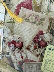 Victorian Ephemera Bundle Romantic Junk Journal Kit Collage Papers 90 + Pieces