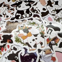 10 MYSTERY STICKERS Cute Cow JOURNAL PLANNER WATER BOTTLE Luggage Notebooks