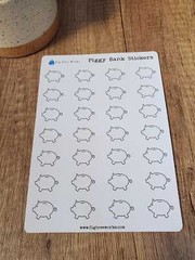 Piggy Bank Finance Savings Stickers for Budget Finance Trackers, Planners