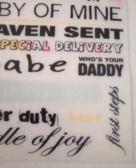 Baby Boy/Girl Rub On Scrapbook Embellishments Paper Crafts- 1 Sheet Quotes/Words