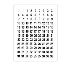 3x STICKERS NUMBERED 1-36 SEQUENTIAL WHITE~3/4″ CIRCLE LABELS Consecutive